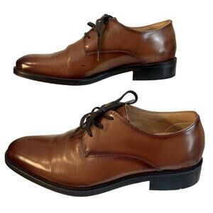 Express Shoes Mens Size 8 Brown Leather Oxford Dress Shoe Lace Up Leanther Lined